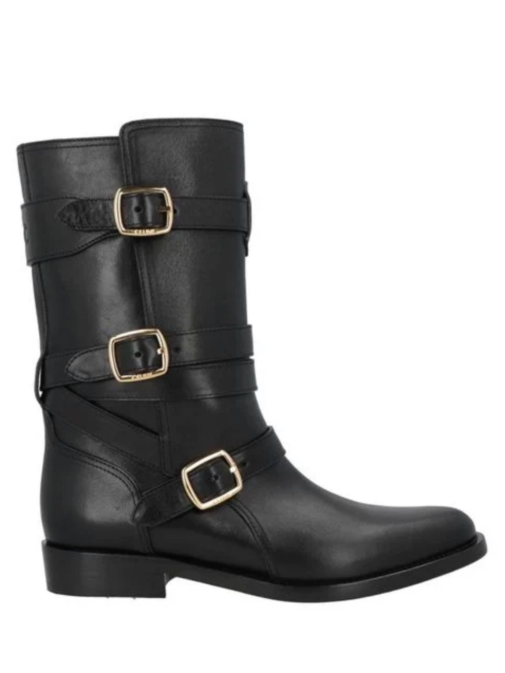Celine Women's Black Ankle Boots Calfskin 36.5 $2000 Boho Western Biker Rock